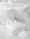 Pure cotton French ruffle embroidery bedding set, imported from the UK