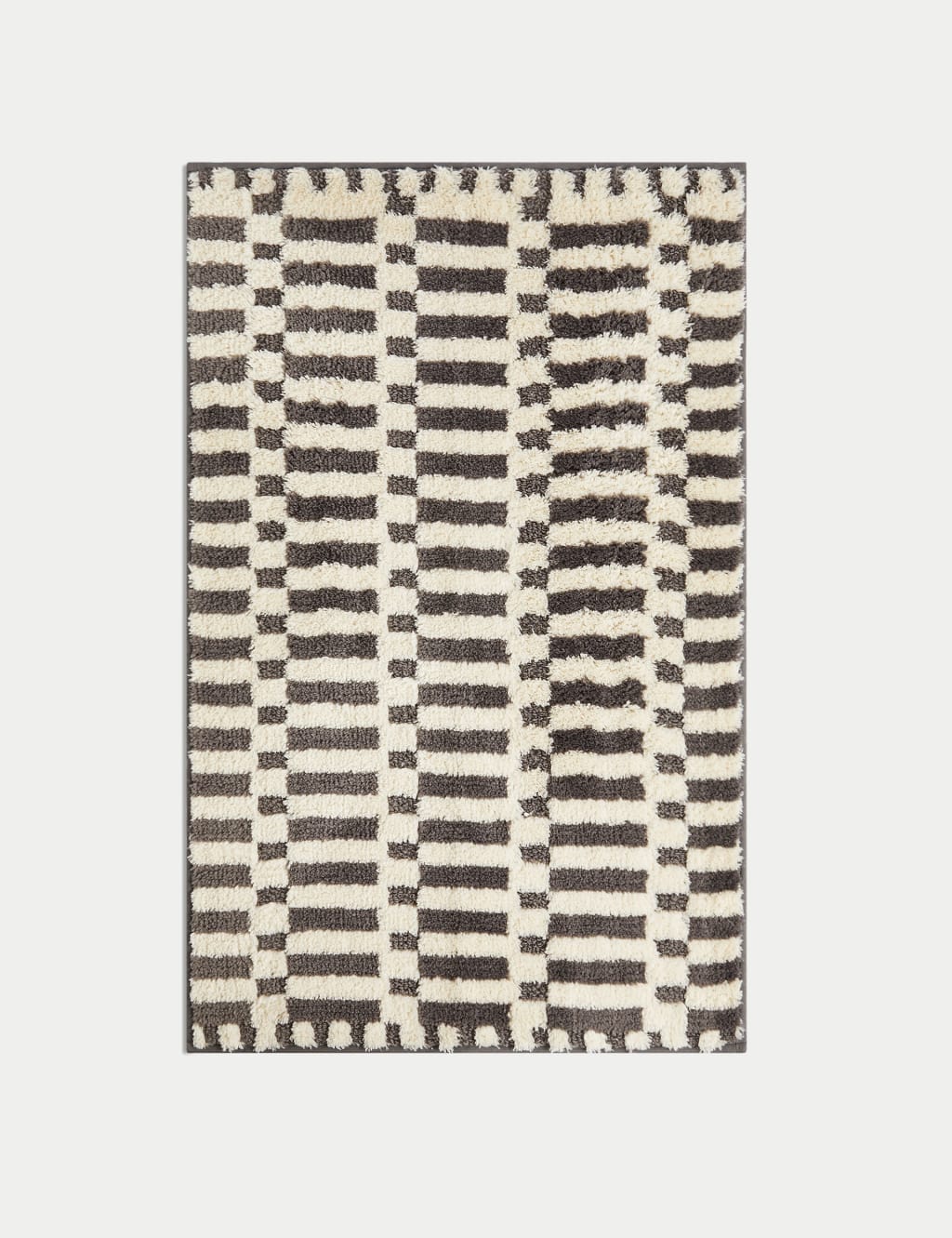Cotton Blend Geometric Quick Dry Bath Mat - Charcoal