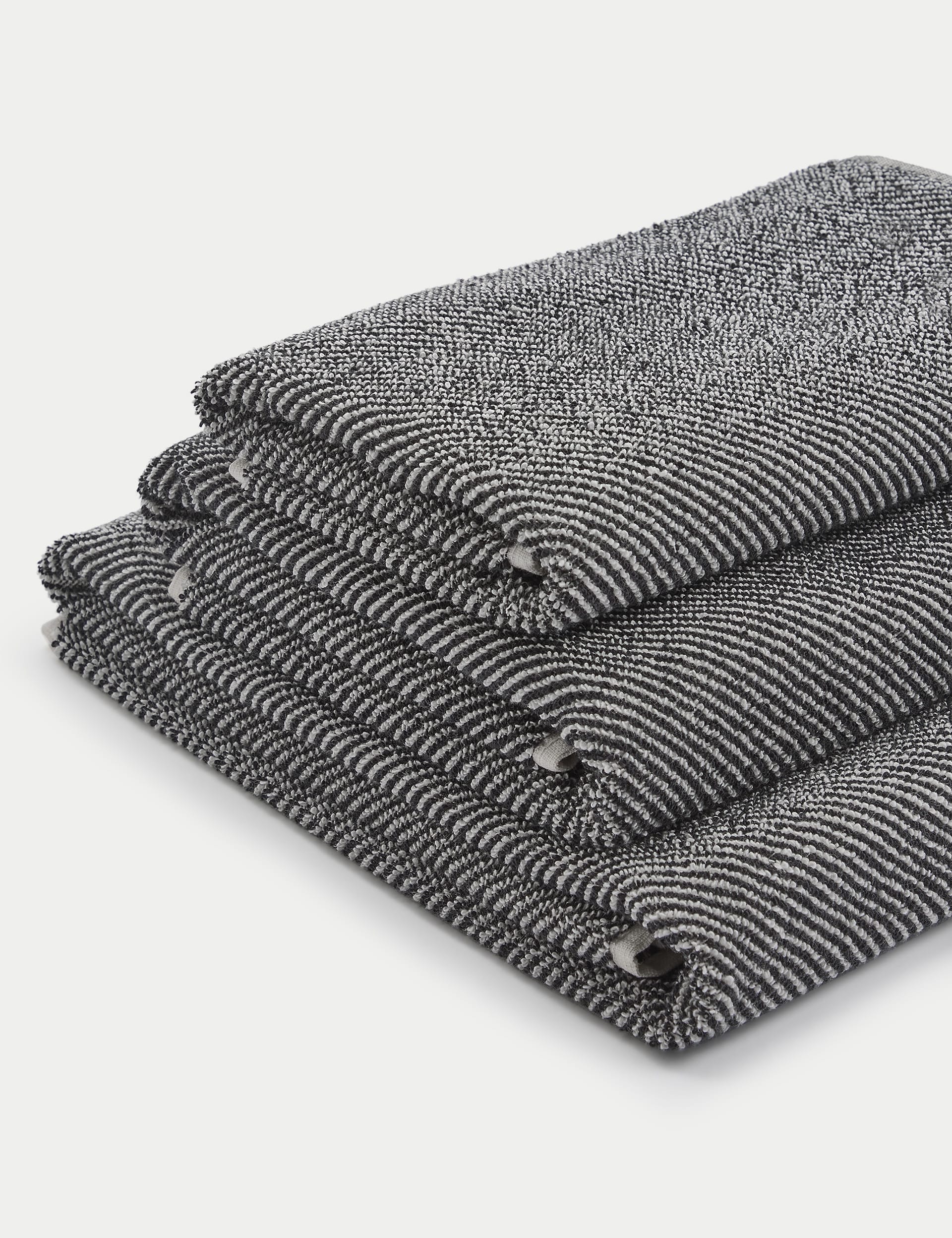Pure cotton narrow striped bath towel, imported from the UK