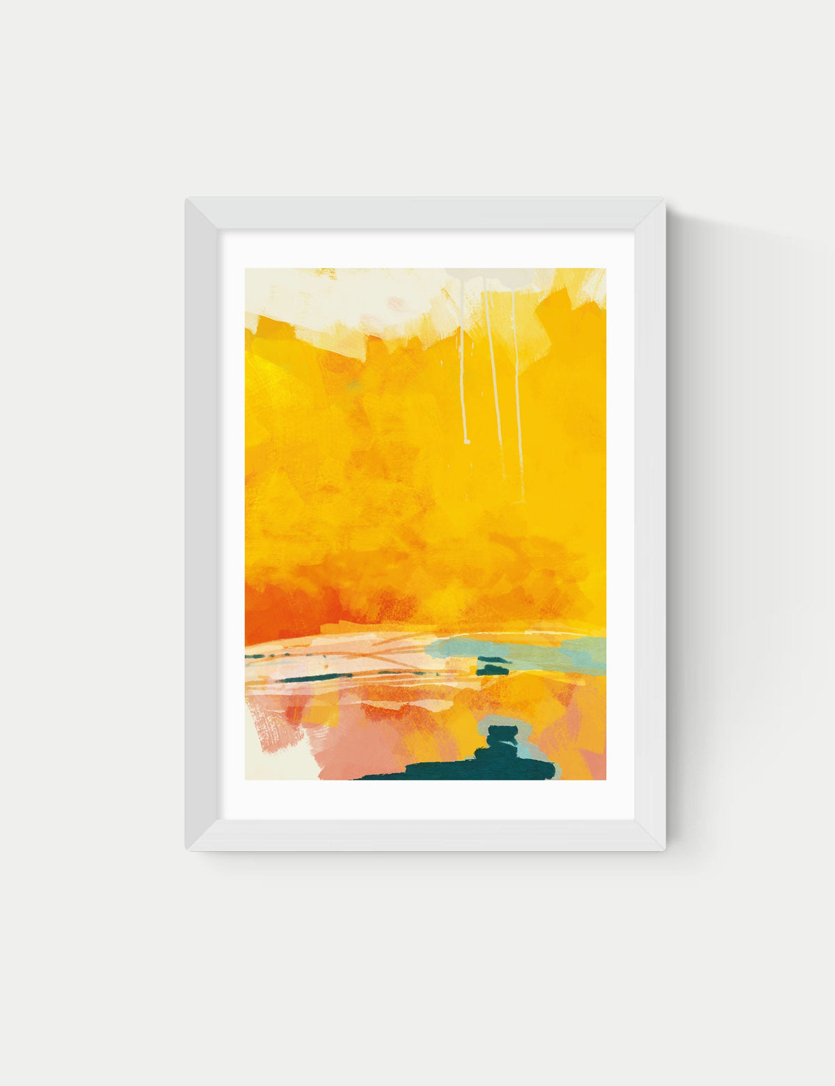 East End Prints Paysage Jaune abstract framed art, imported from the UK