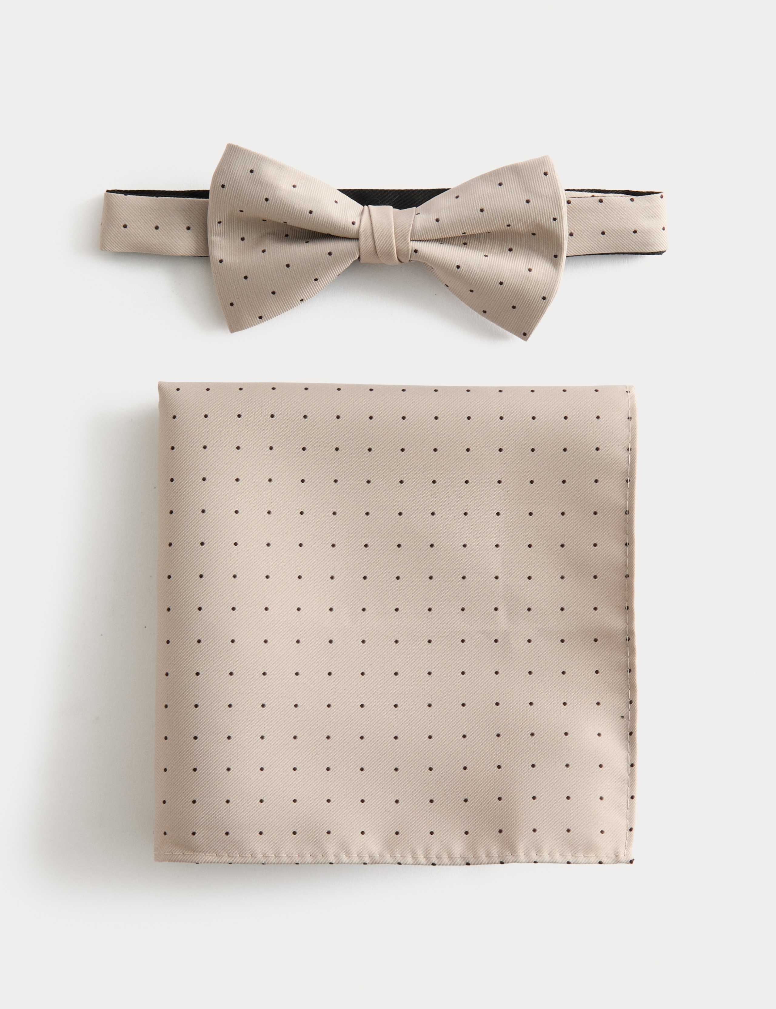 M&S polka dot bow tie and handkerchief set, imported from the UK