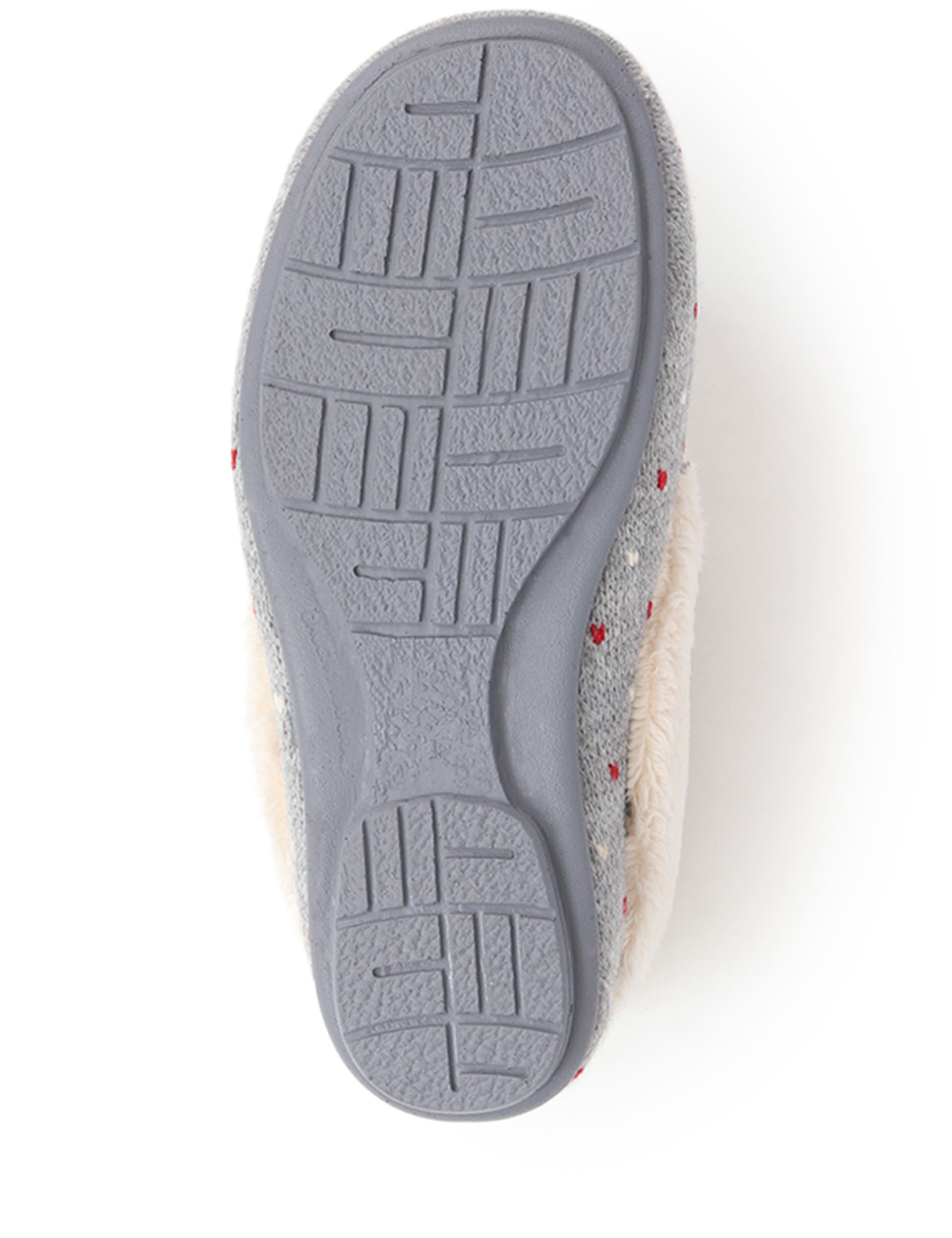 Jones Bootmaker polka dot faux fur lined slippers, imported from the UK