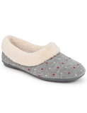 Jones Bootmaker polka dot faux fur lined slippers, imported from the UK