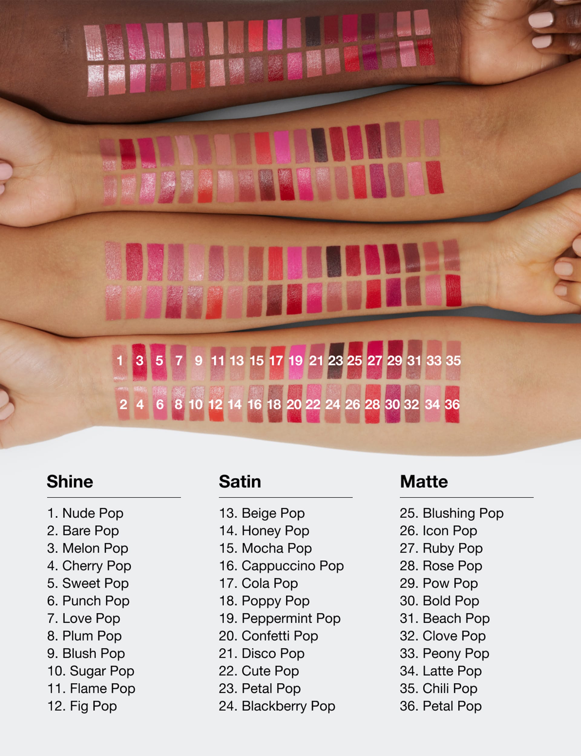 Clinique Pop Longwear Lipstick satin 3.9g, imported from the UK