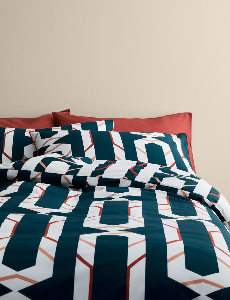 Pure Cotton Block Chain Print Bedding Set