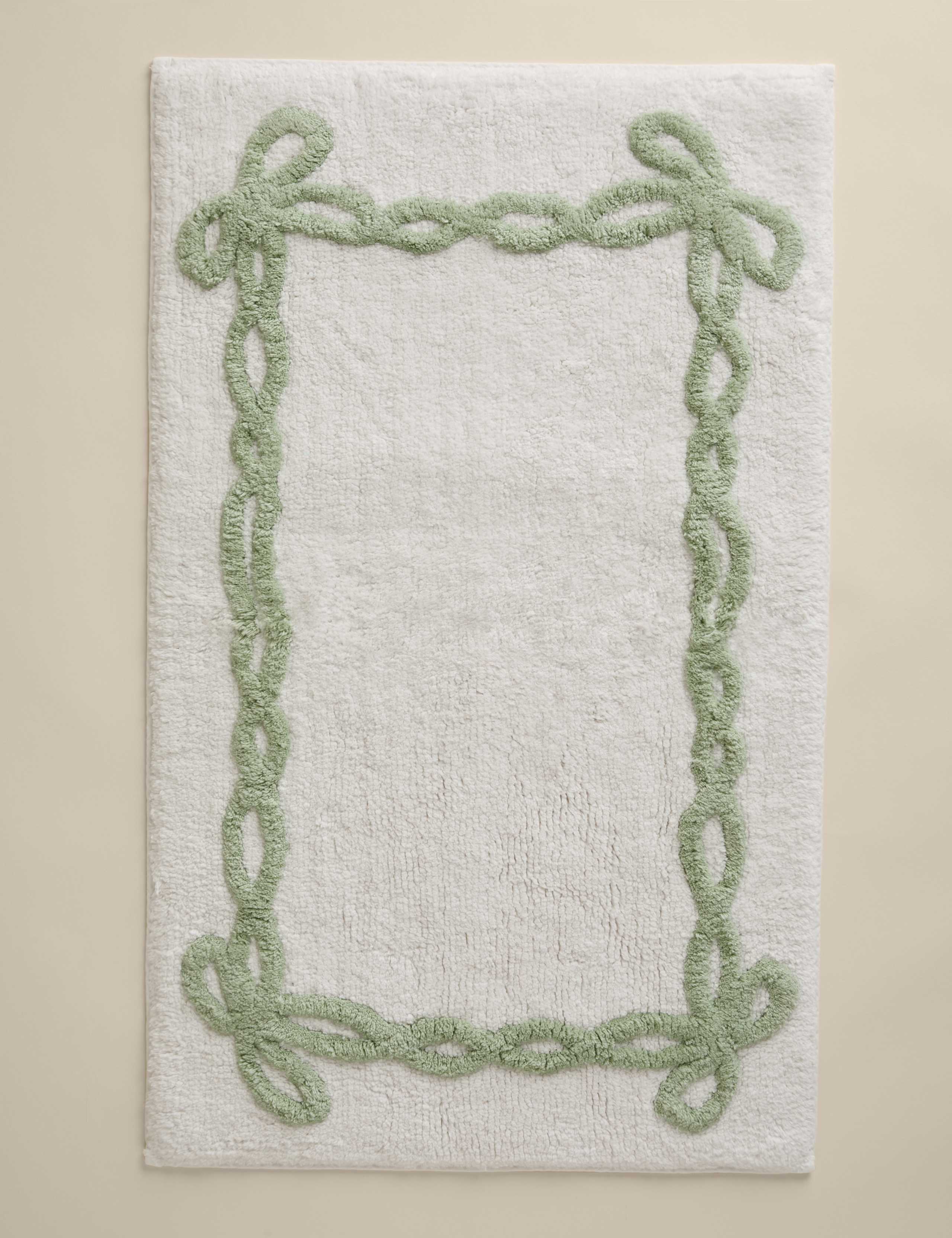 Cotton bow bath mat 50x80cm, imported from the UK