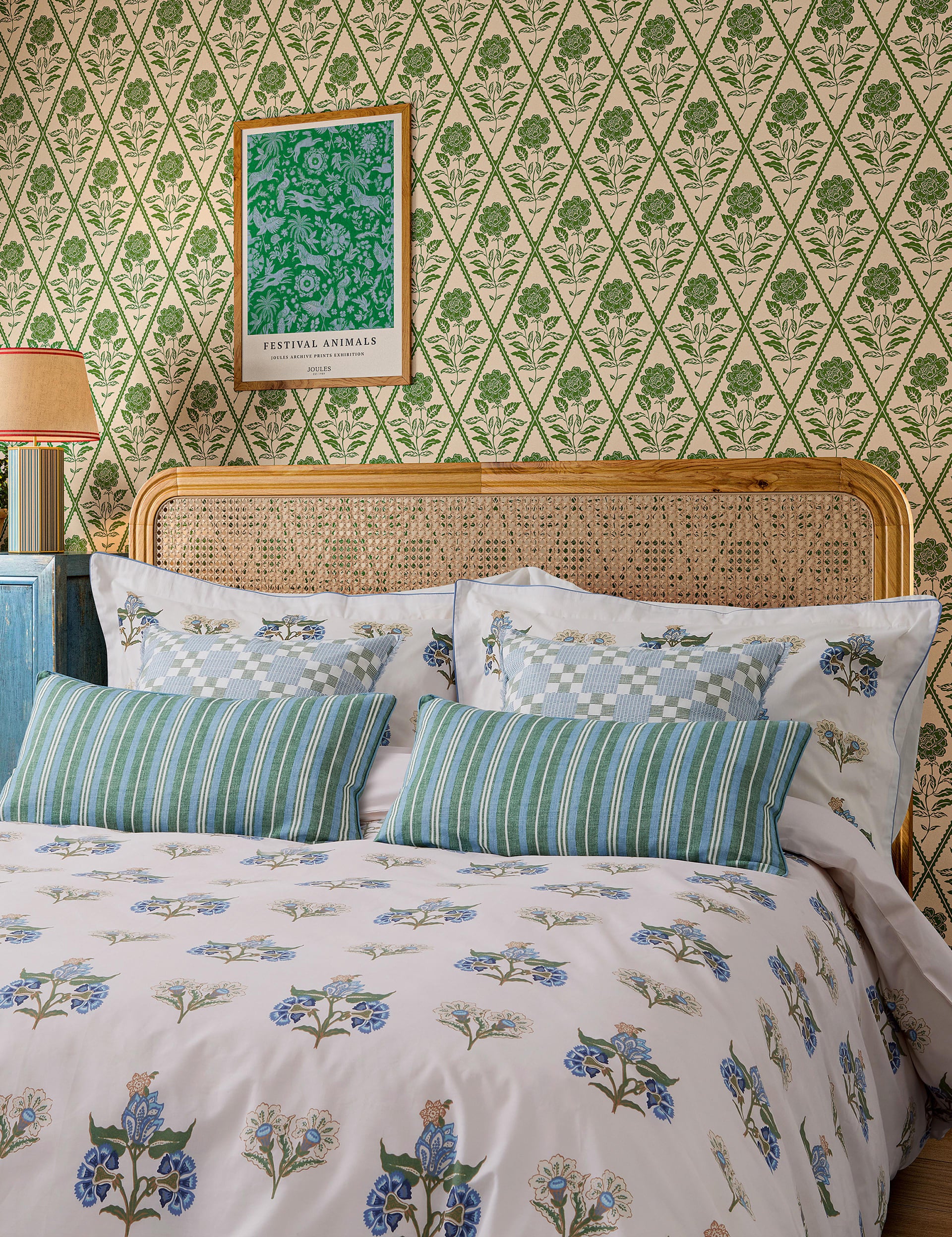 Pure cotton chintz floral bedding set, imported from the UK