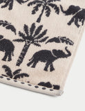 Pure cotton bath towel with elephant and palm tree print, imported from the UK