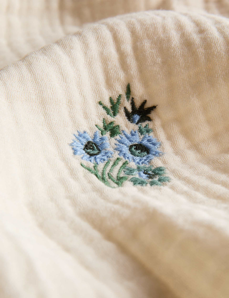 Pure cotton embroidered flower bedding set, imported from the UK