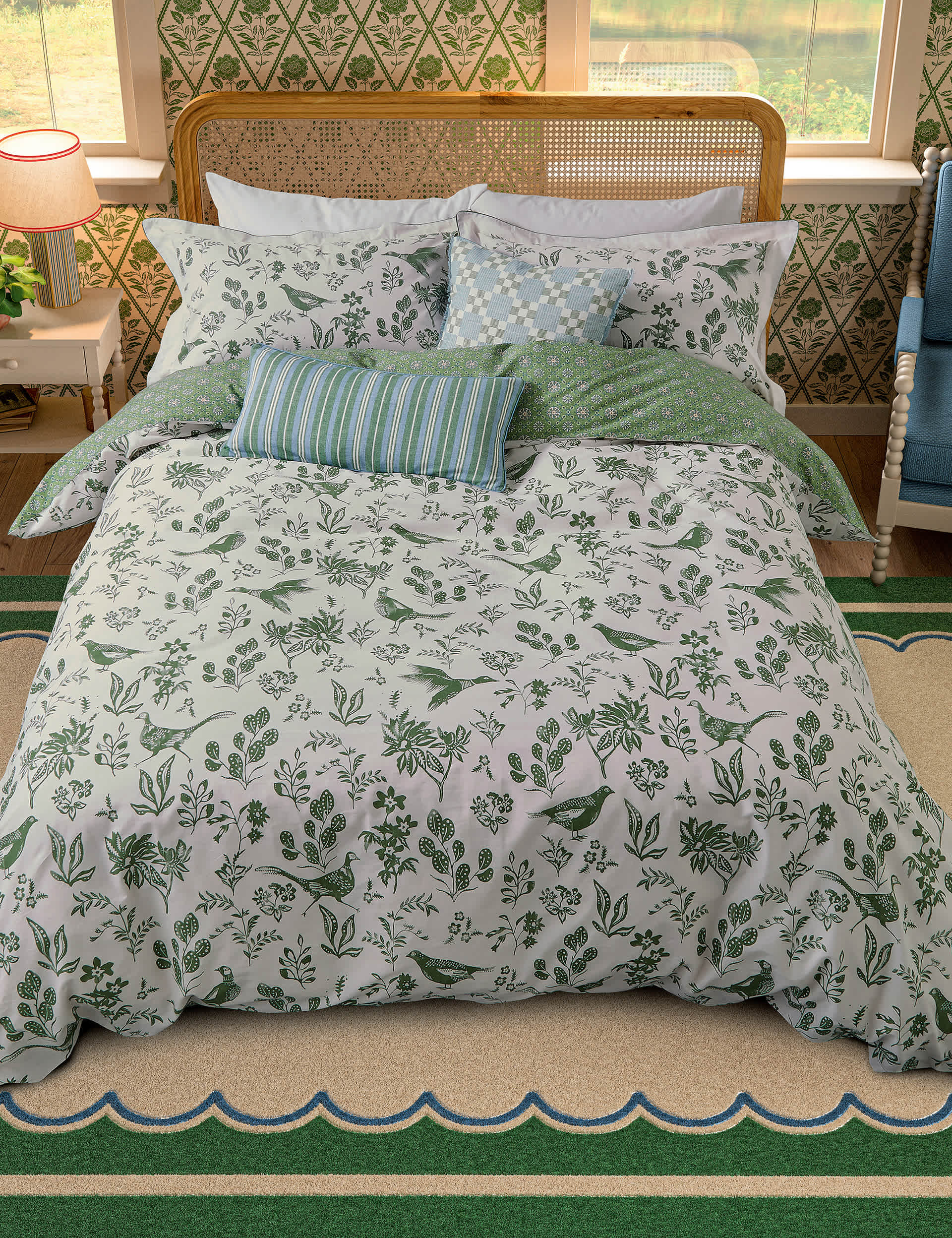 Pure Cotton Festival Pheasants Bedding Set