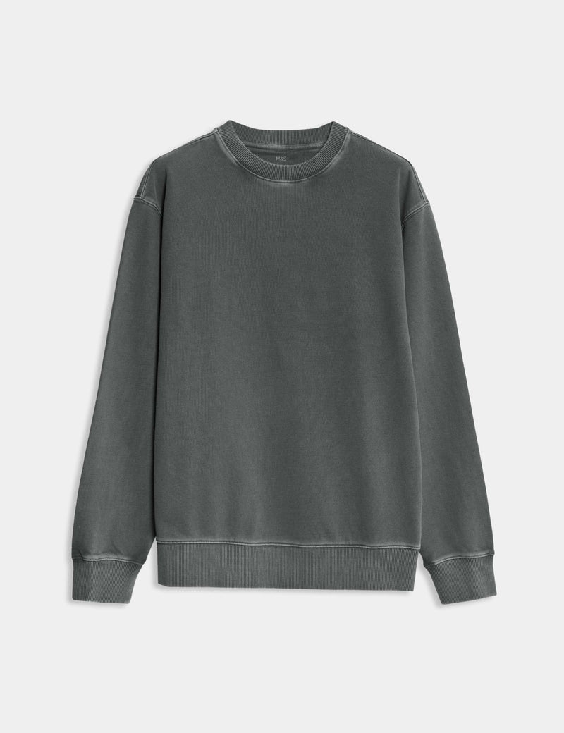 M&S Pure Cotton Garment Dye Sweatshirt, imported from the UK