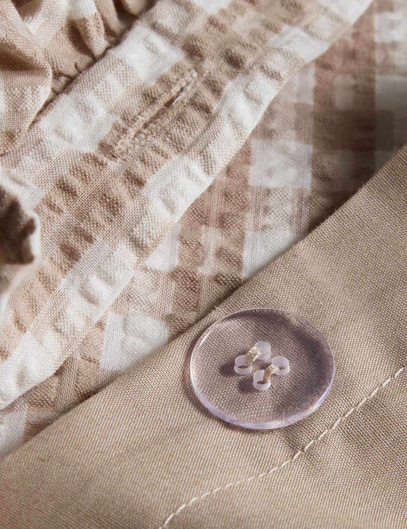 Pure Cotton Gingham Ruffle Bedding Set