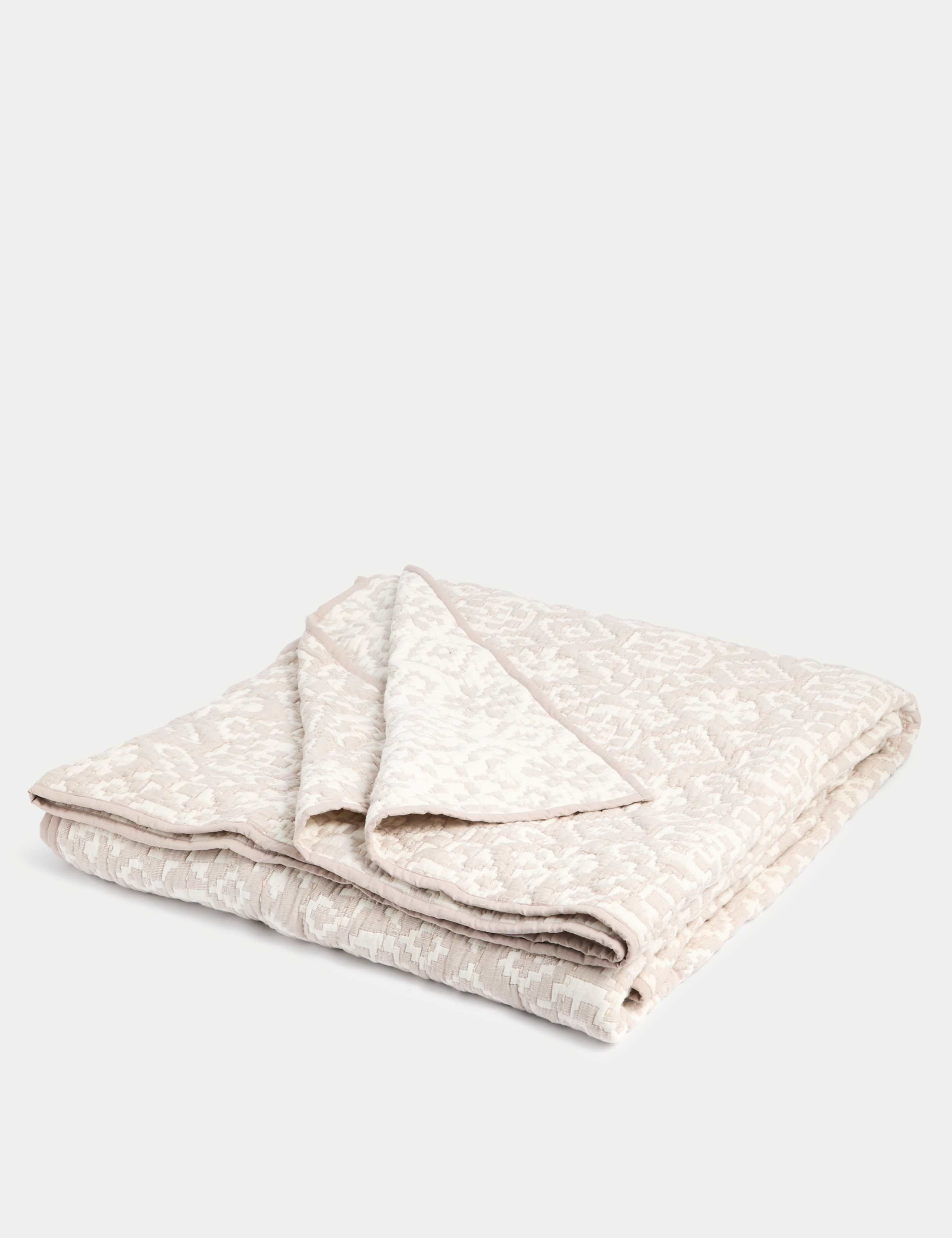 M&S x Fired Earth Ikat Geometric Bedspread, imported from the UK