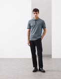 Pure cotton jacquard polo shirt, imported from the UK