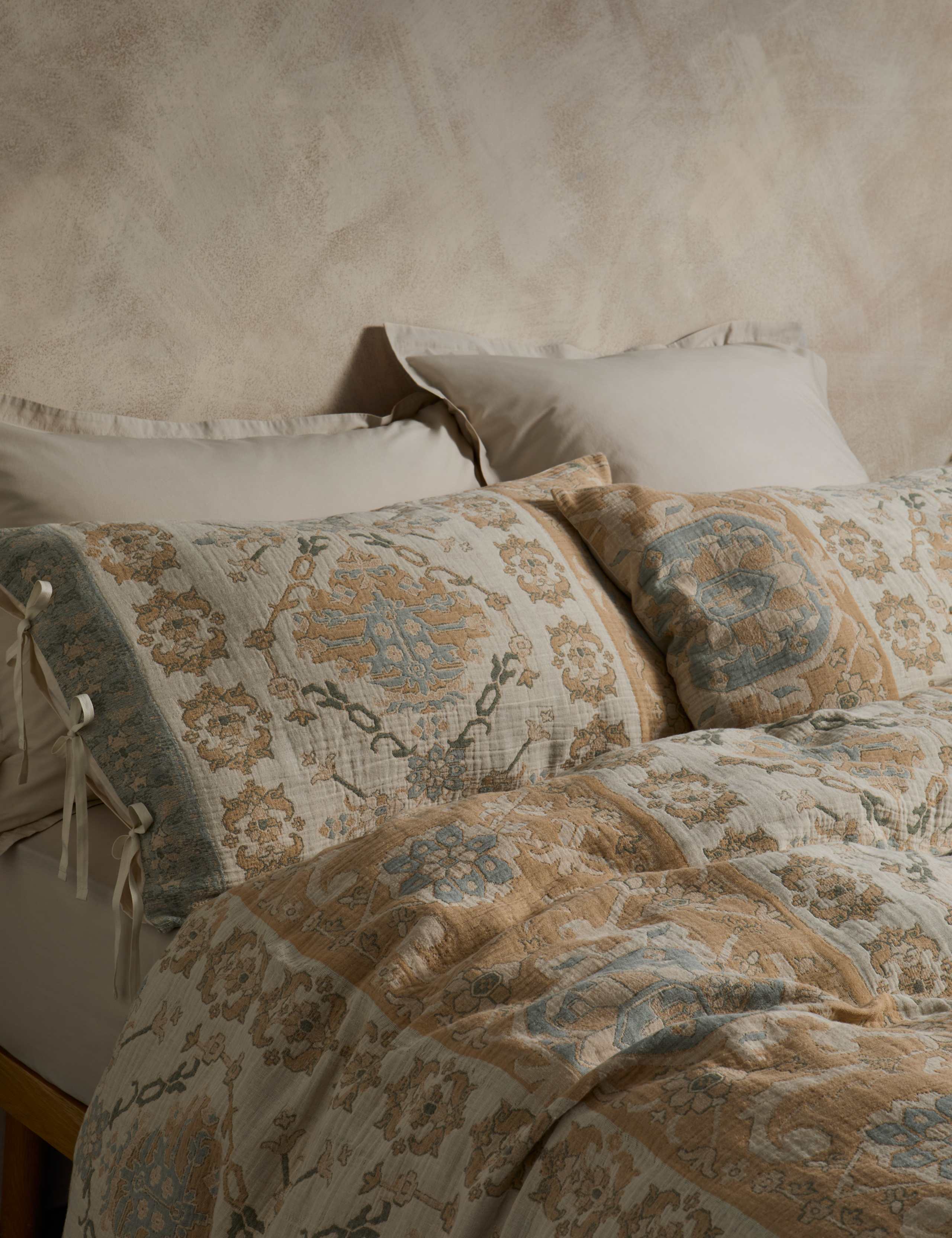 M&S X Fired Earth Pure Cotton Jacquard Bedding Set (British brand)