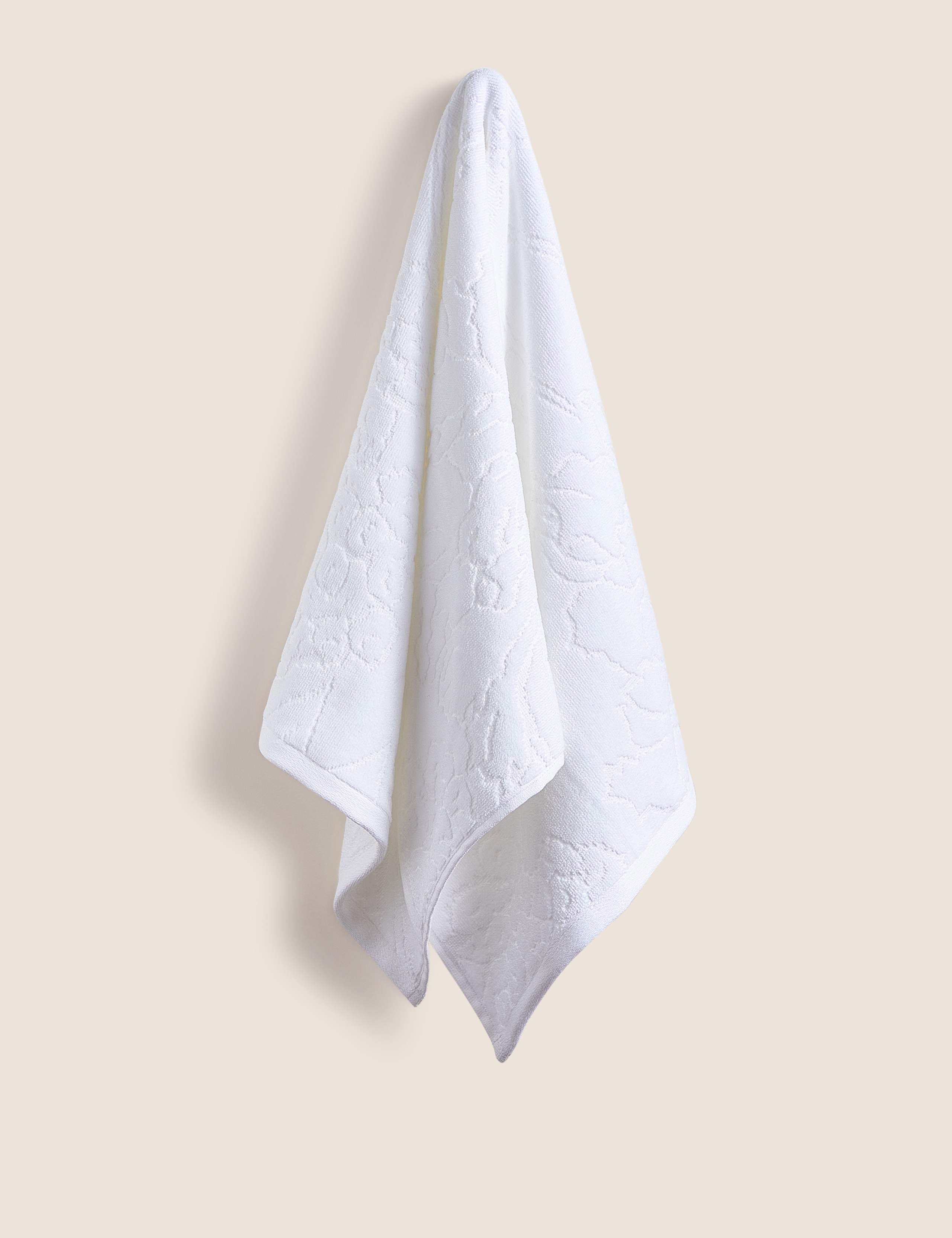 Pure cotton linear floral bath towel, imported from the UK