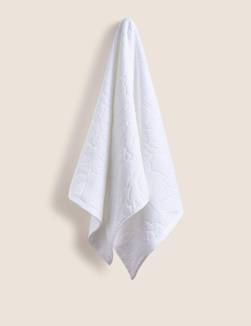 Pure cotton linear floral bath towel, imported from the UK