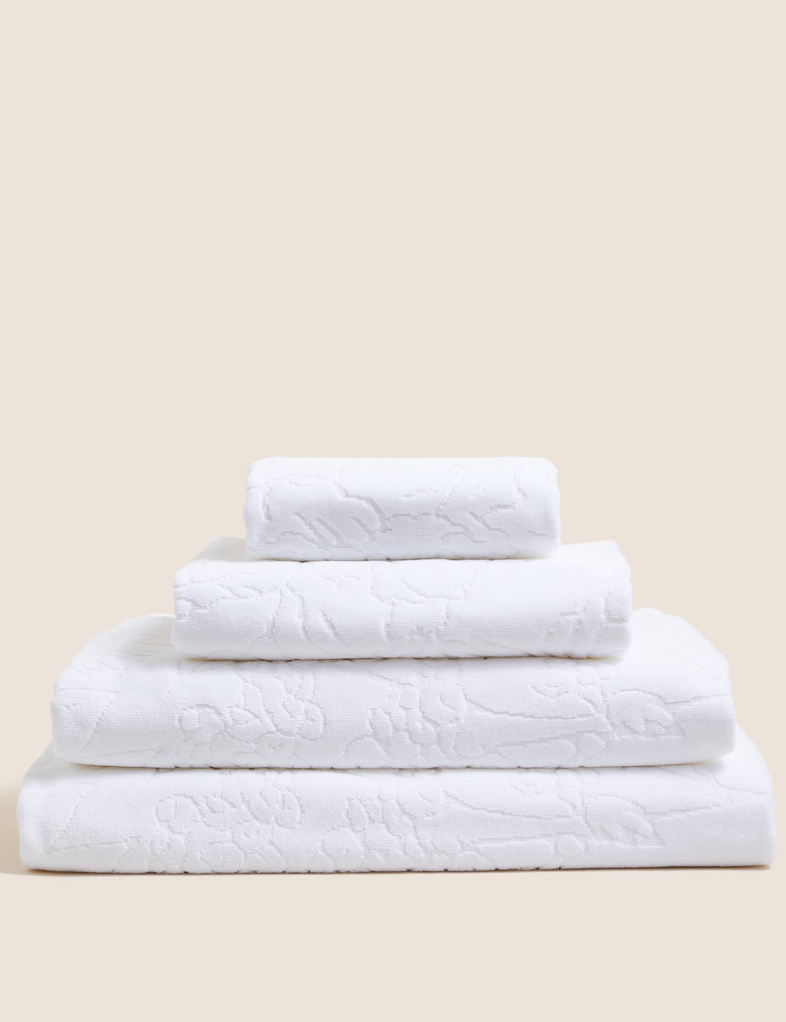 Pure cotton linear floral bath towel, imported from the UK