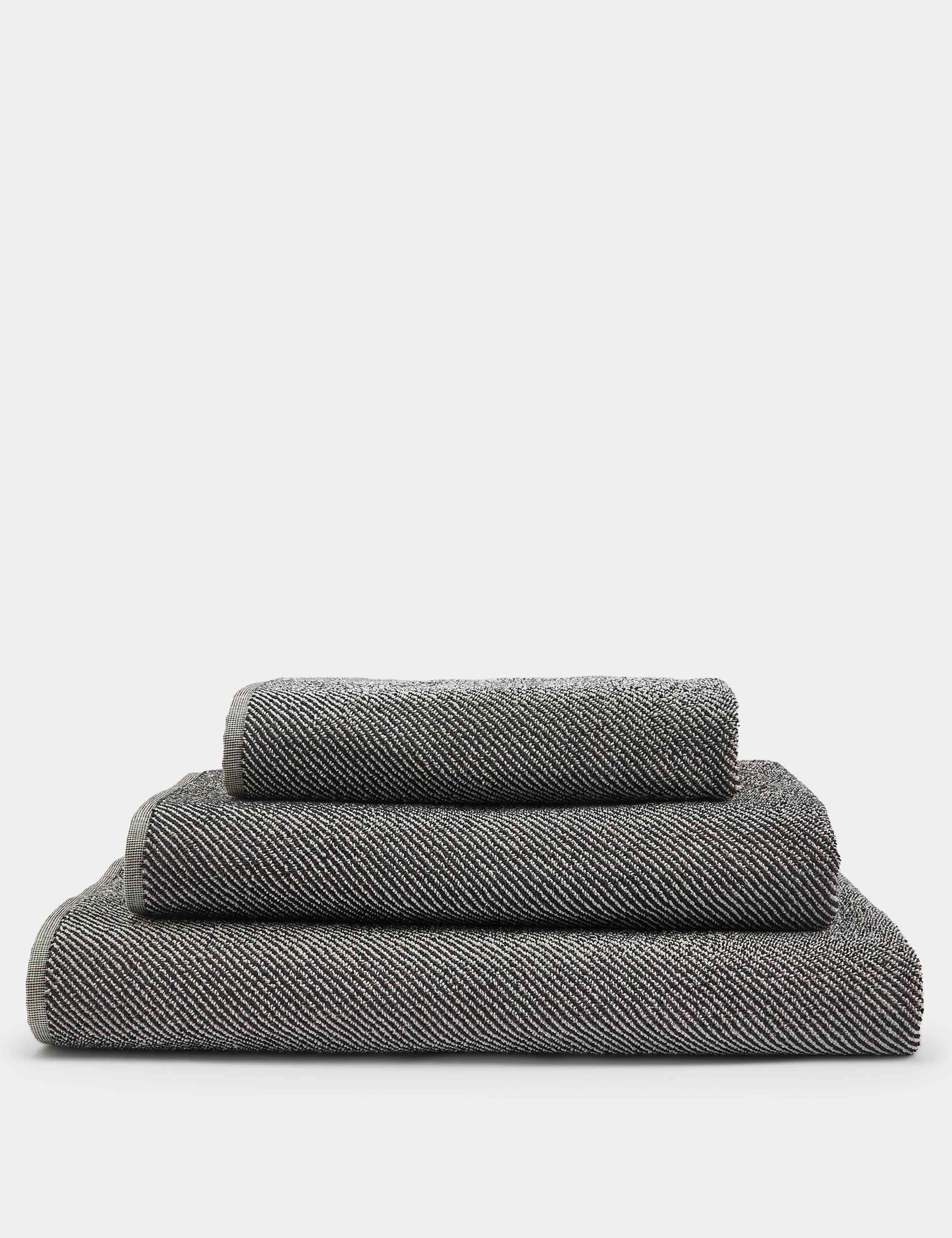 Pure cotton narrow striped bath towel, imported from the UK
