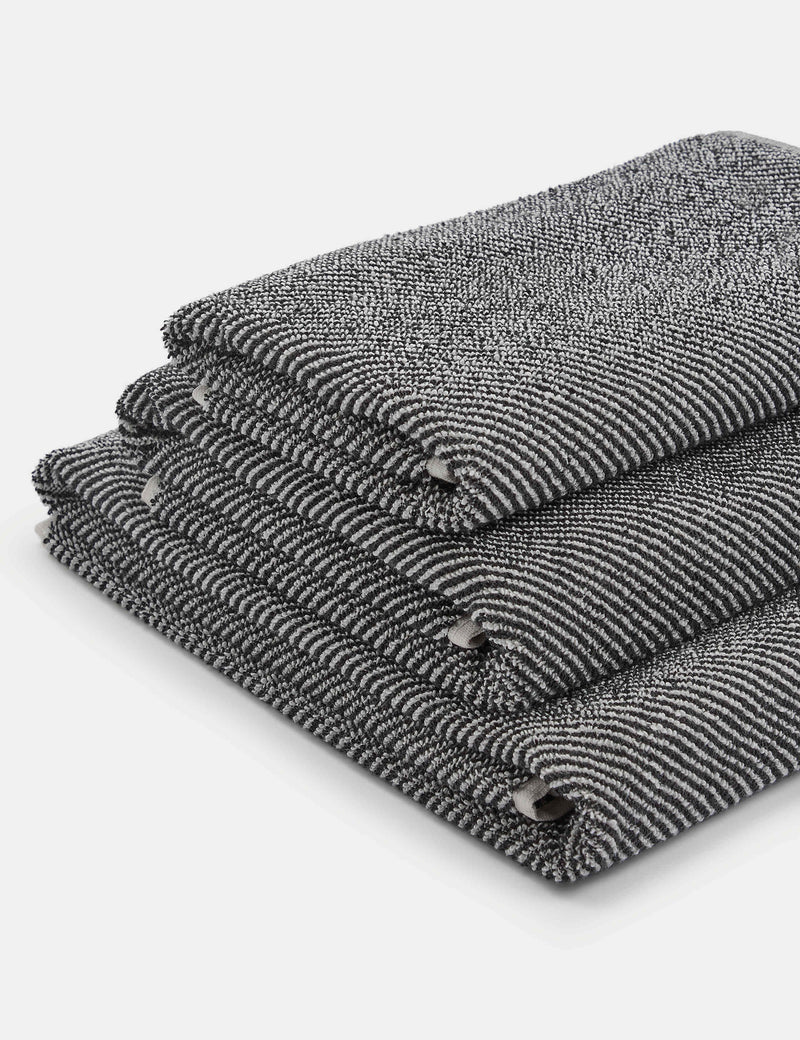 Pure cotton narrow striped bath towel, imported from the UK