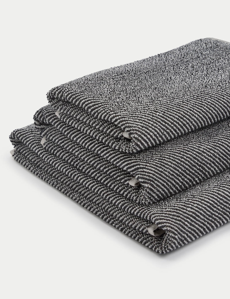 Pure cotton narrow striped bath towel, imported from the UK