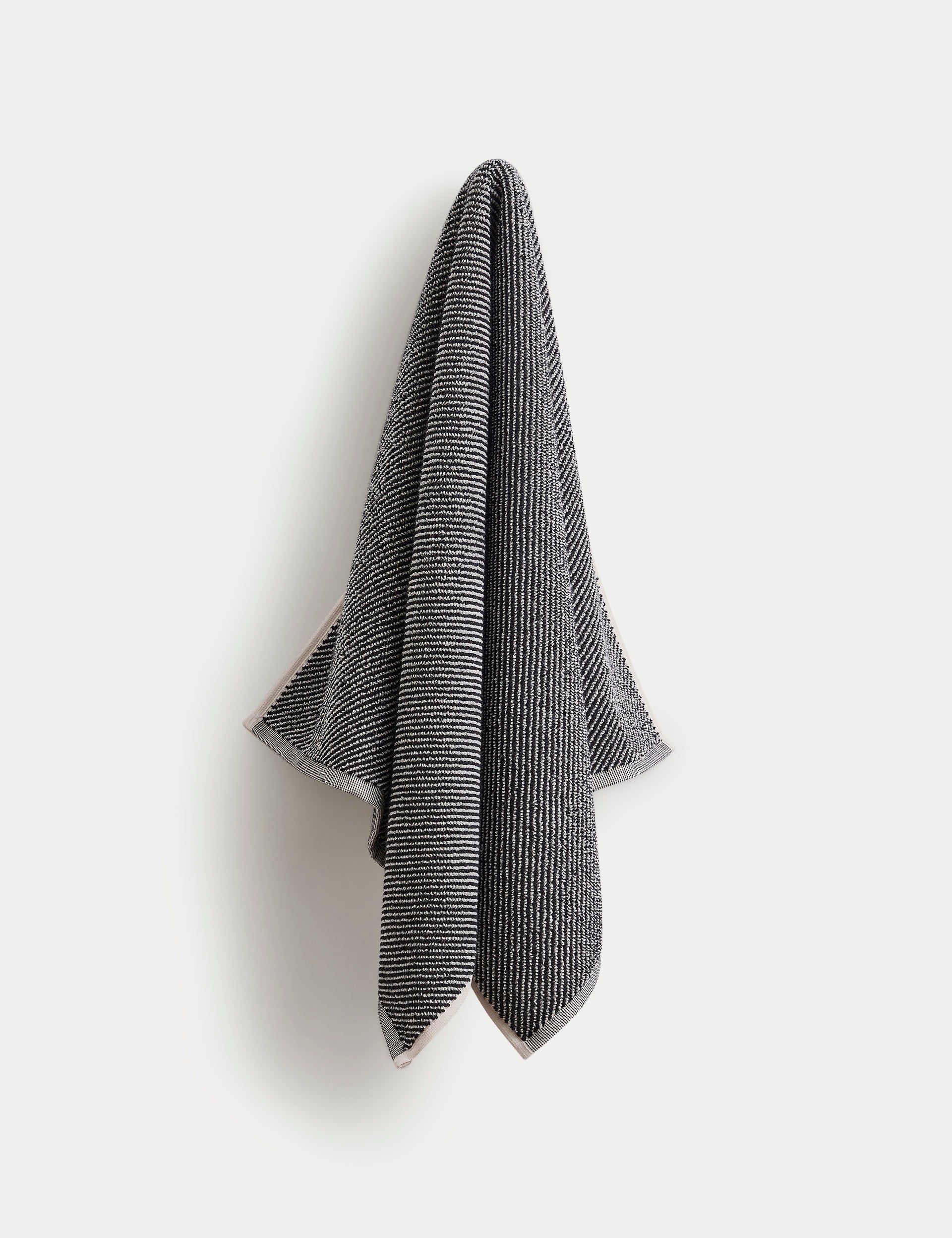 Pure cotton narrow striped bath towel, imported from the UK