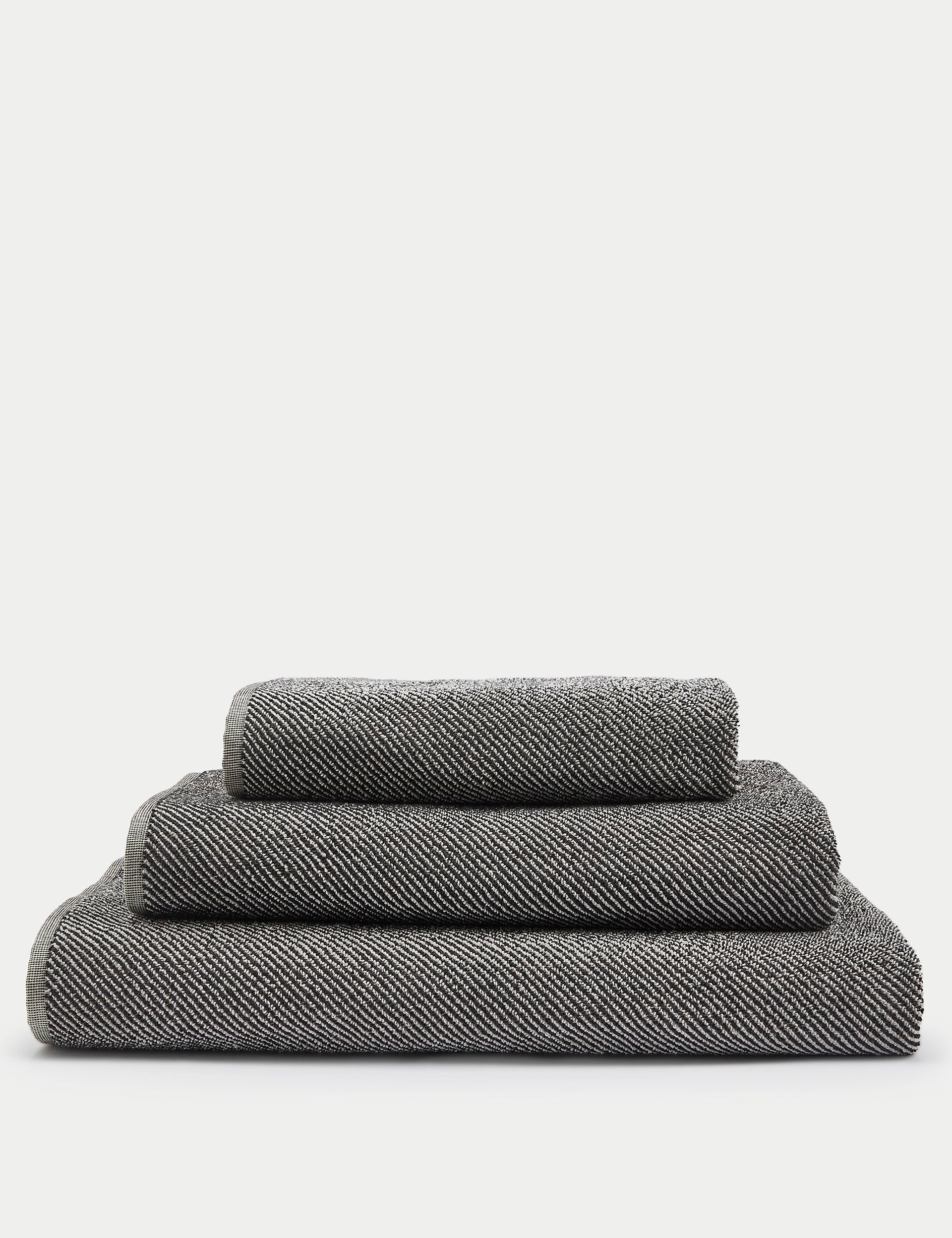 Pure cotton narrow striped bath towel, imported from the UK