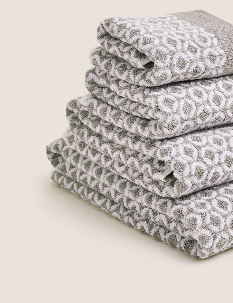 Pure cotton repeat links bath towel, imported from the UK