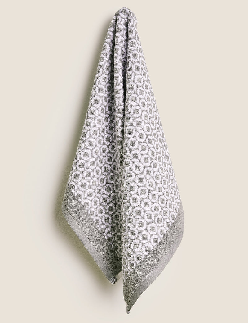 Pure cotton repeat links bath towel, imported from the UK