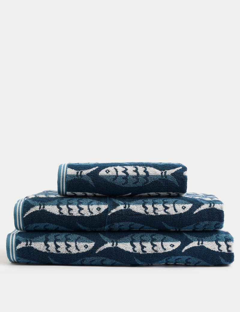 Pure Cotton Sardines Bath Towel, imported from the UK