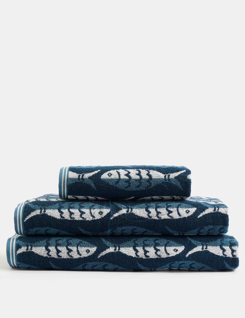 Pure Cotton Sardines Bath Towel, imported from the UK