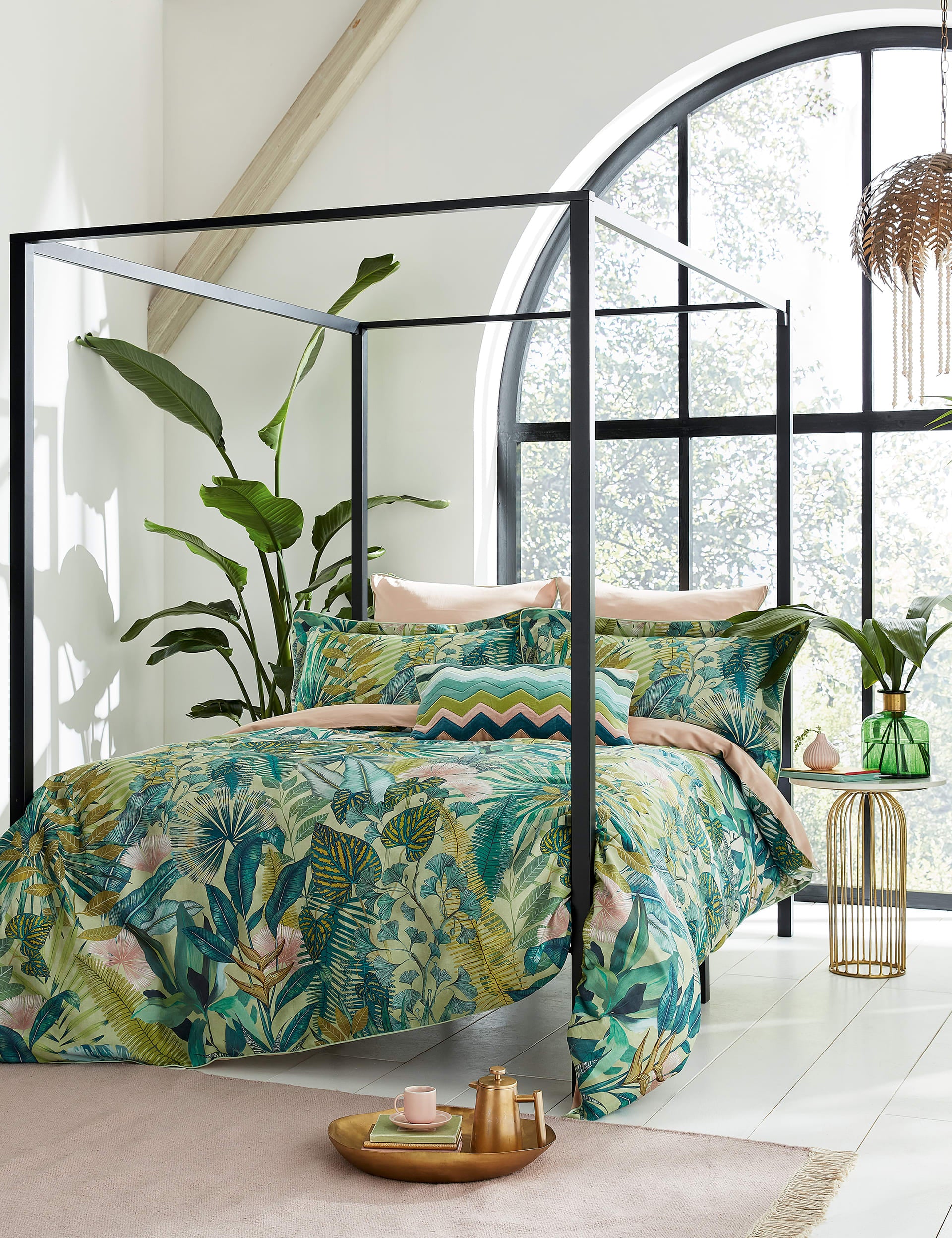 Pure Cotton Sateen Floreana Bedding Set, imported from the UK