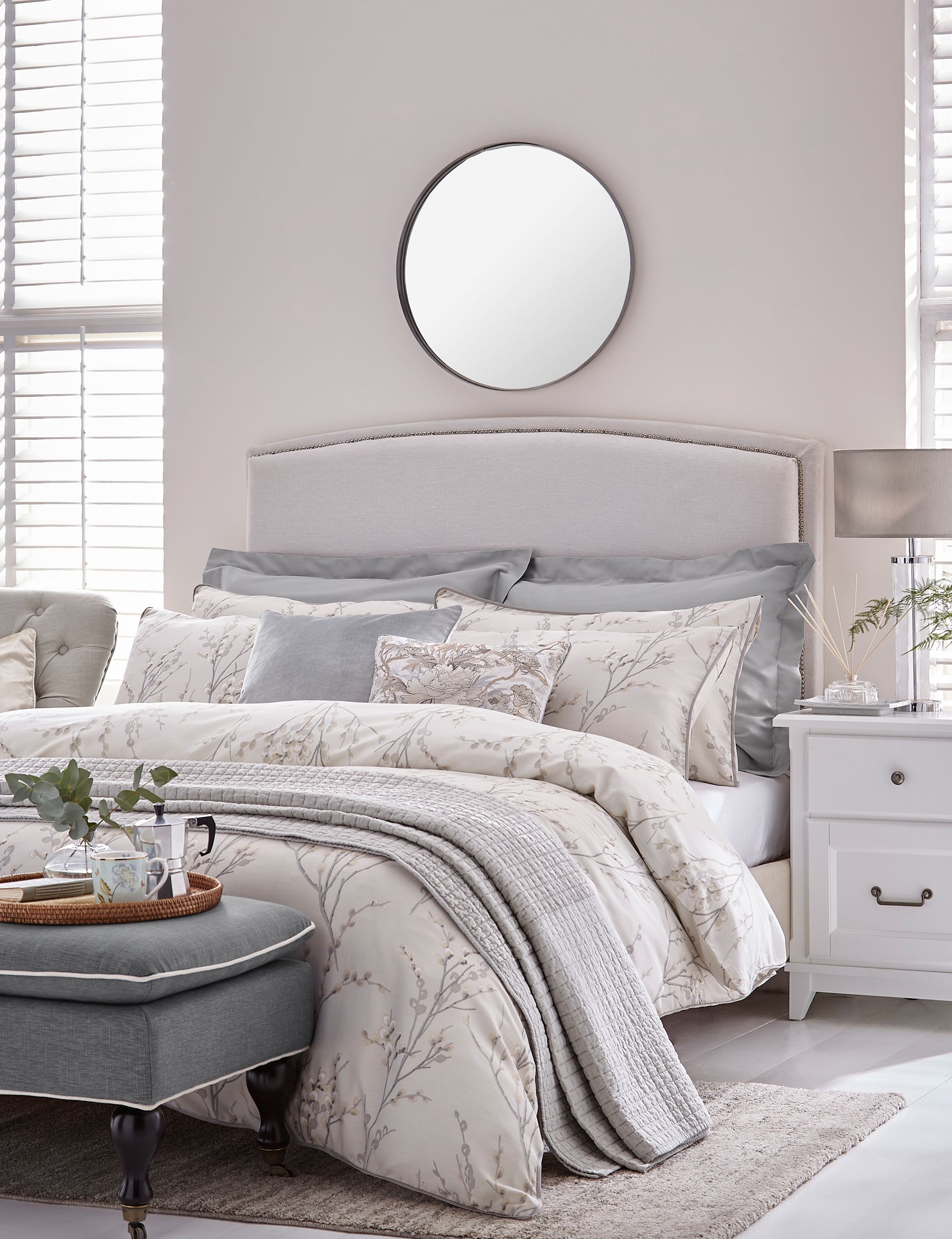 Laura Ashley pure cotton sateen pussy willow bedding set, imported from the UK