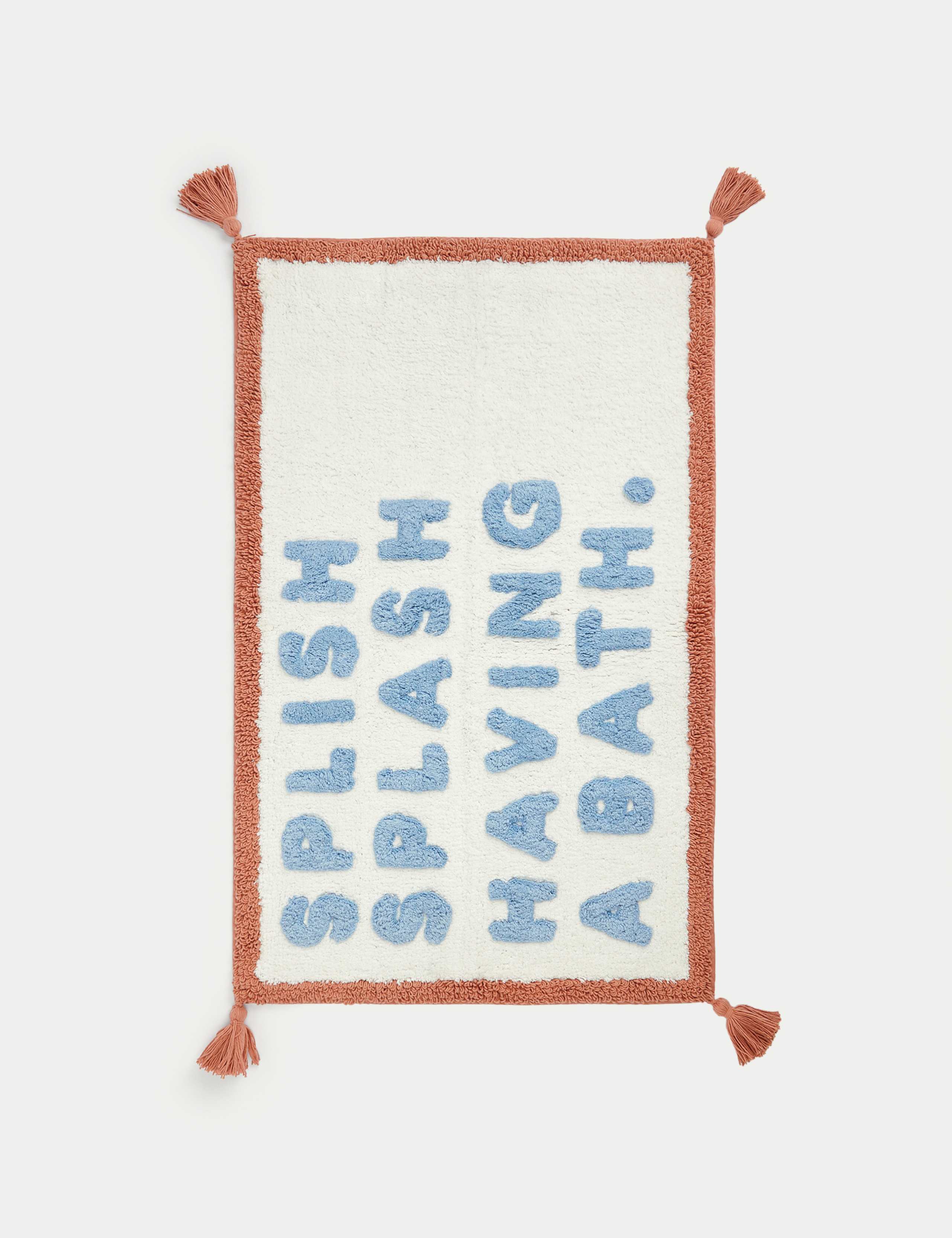 Pure cotton splish splash tassel bath mat 50x80cm, imported from the UK