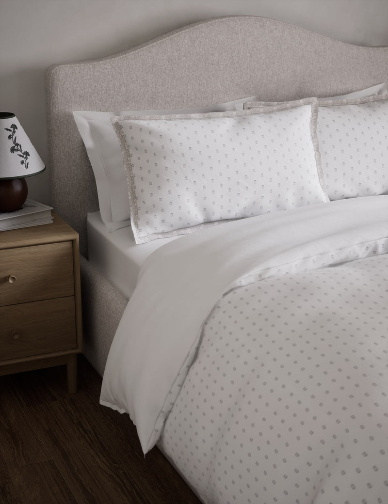 Pure cotton spotty jacquard bedding set, imported from the UK