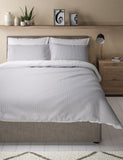 Cotton striped seersucker bedding set, imported from the UK