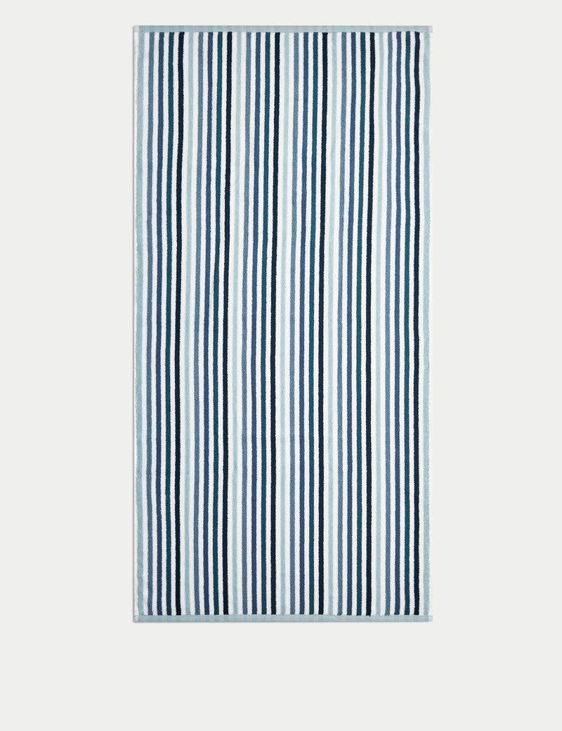 Pure cotton striped bath towel, imported from the UK