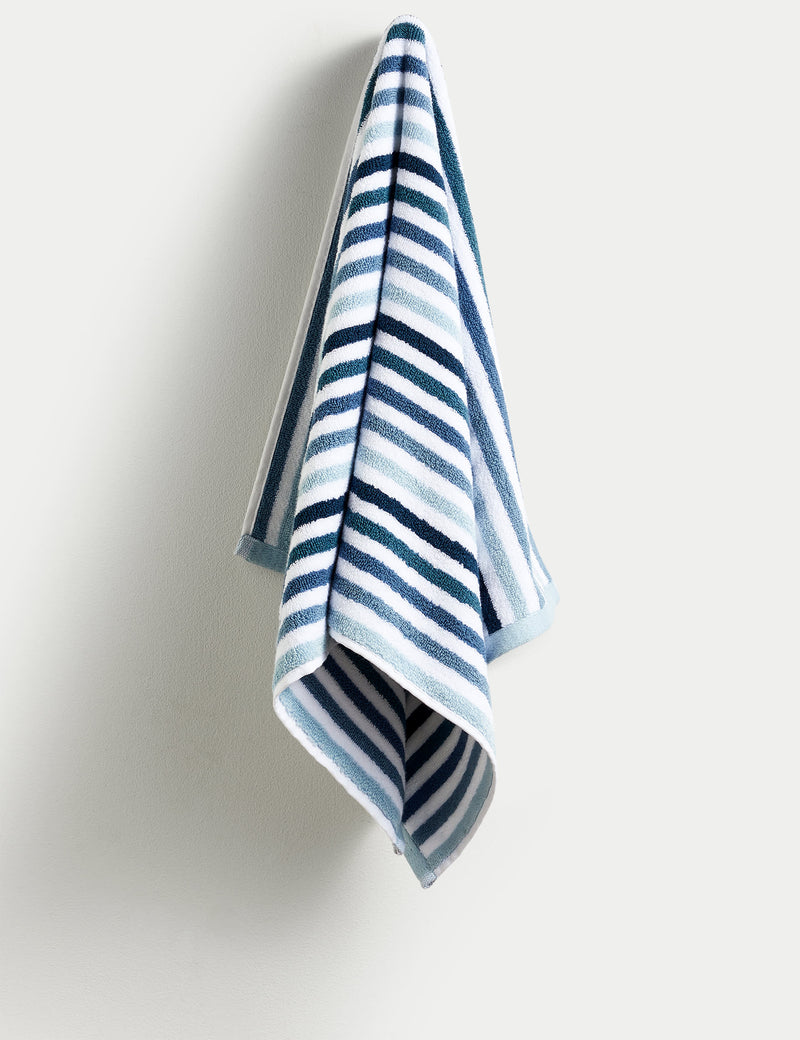 Pure cotton striped bath towel, imported from the UK