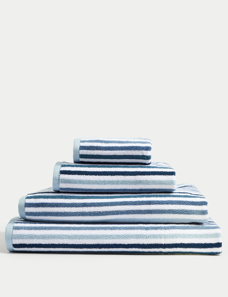 Pure cotton striped bath towel, imported from the UK