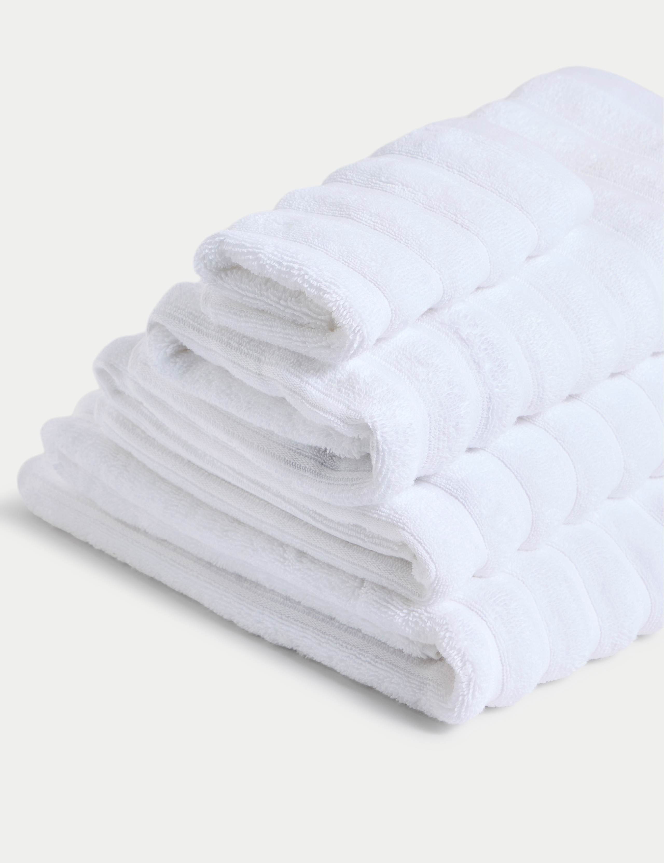 Pure Cotton Super Plush Ribbed Bath Towel, imported from the UK