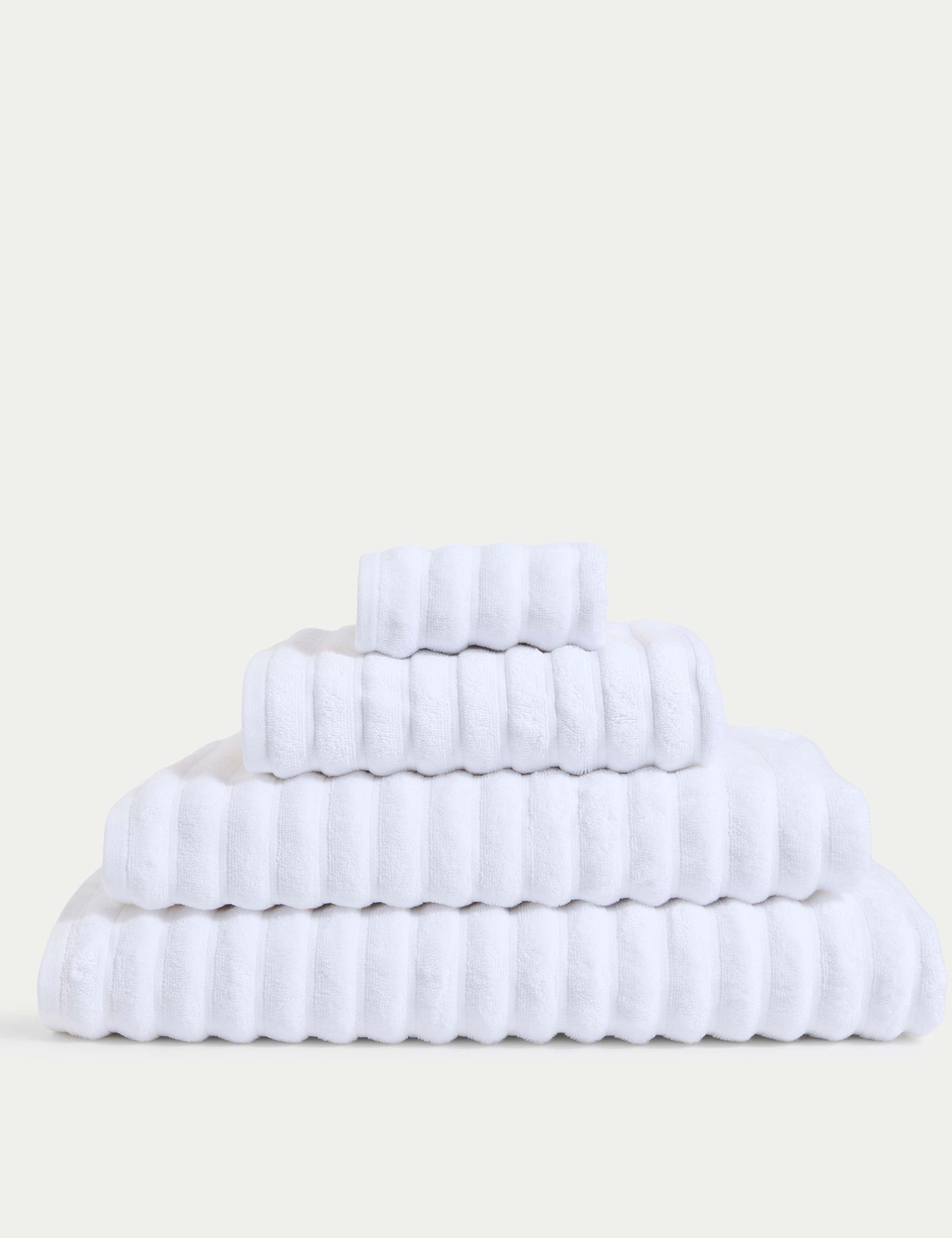 Pure Cotton Super Plush Ribbed Bath Towel, imported from the UK