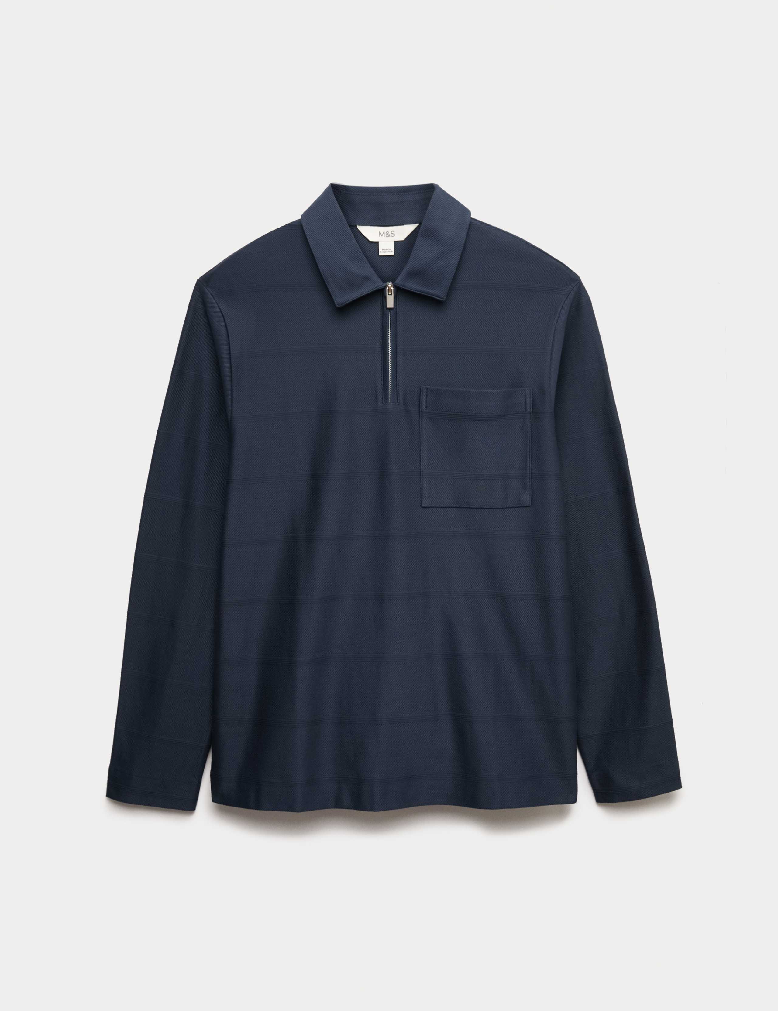 M&S pure cotton textured half zip sweatshirt, imported from the UK