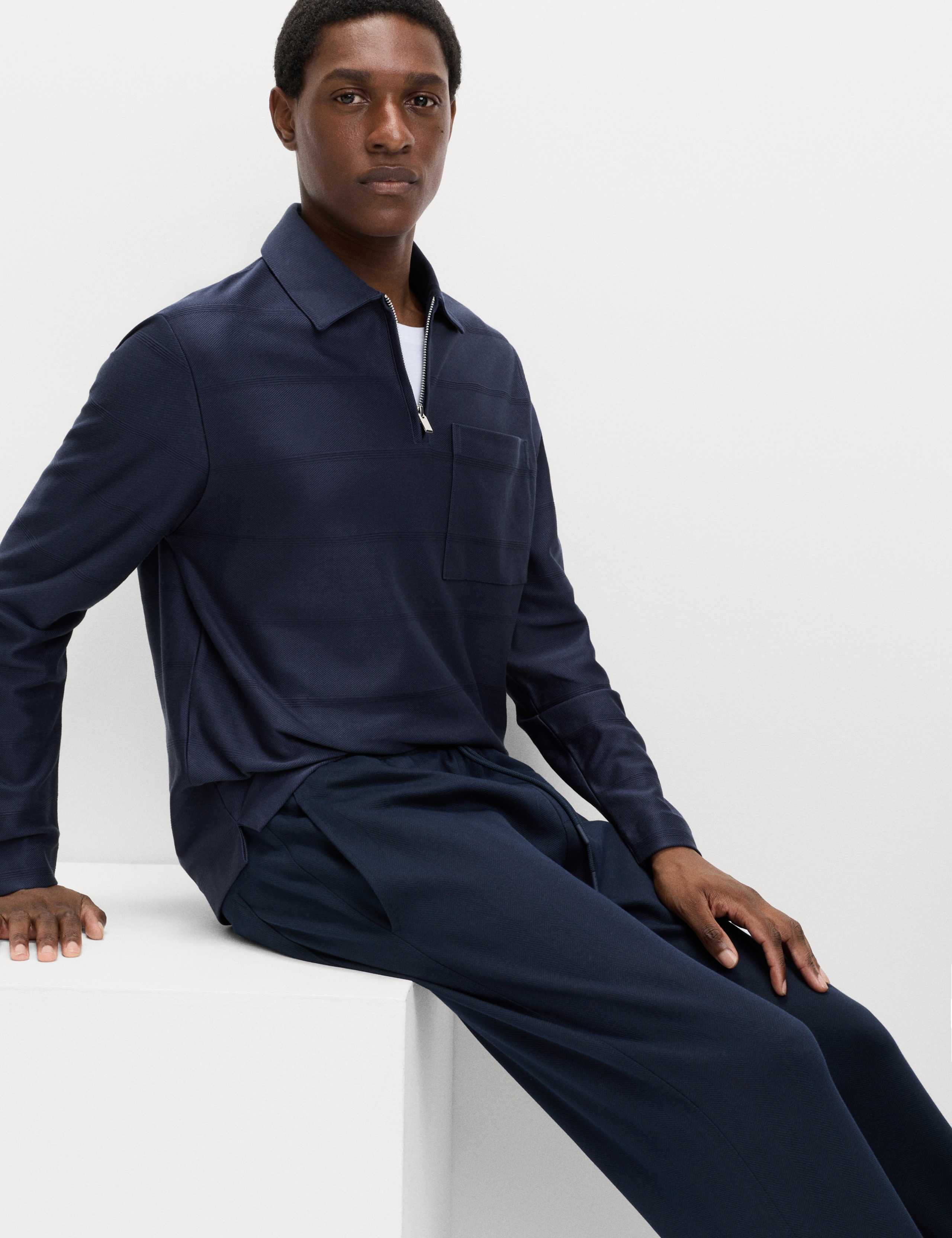 M&S pure cotton textured half zip sweatshirt, imported from the UK