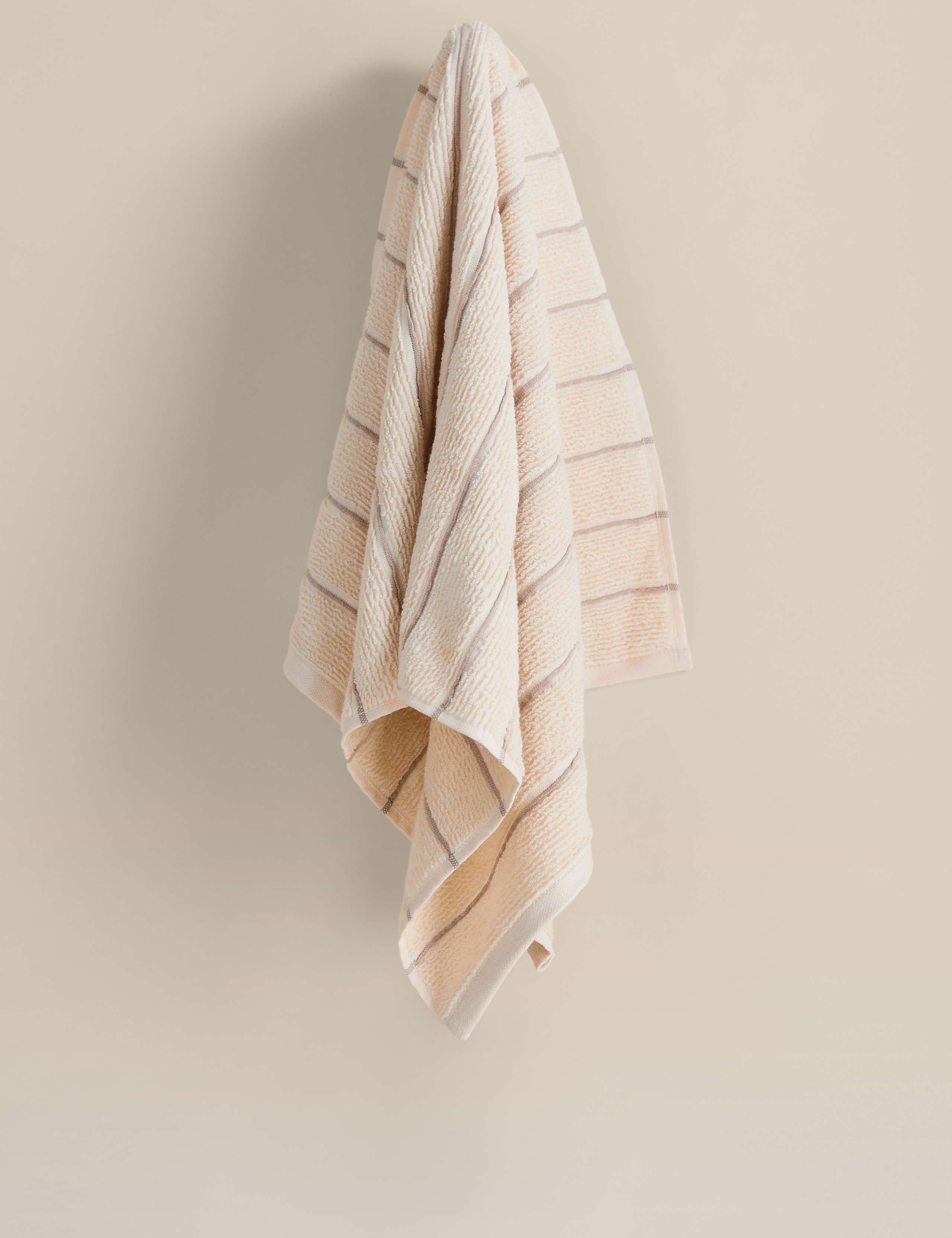 Pure cotton textured striped bath towel, imported from the UK