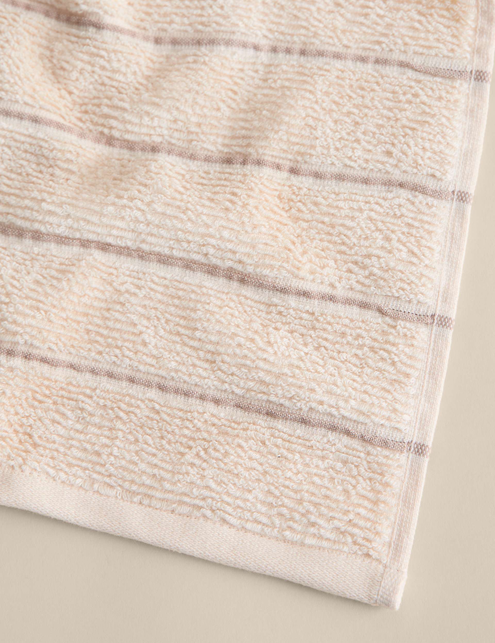 Pure cotton textured striped bath towel, imported from the UK