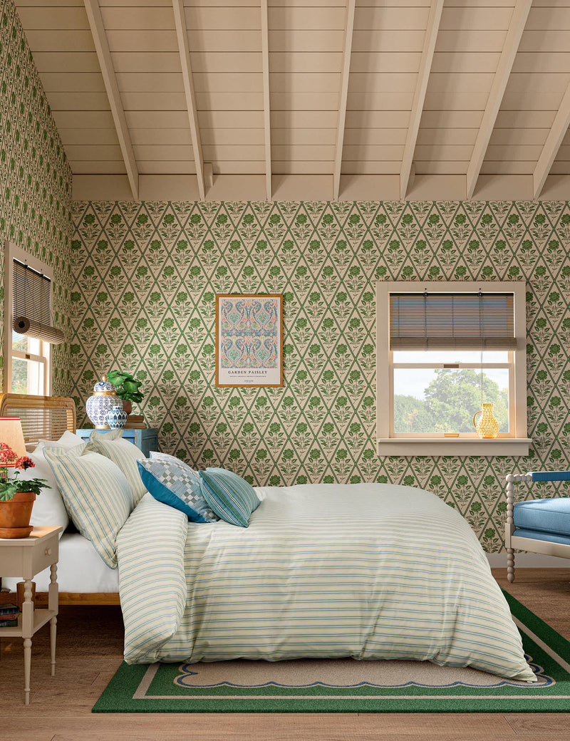 Pure cotton ticking stripe bedding set, imported from the UK
