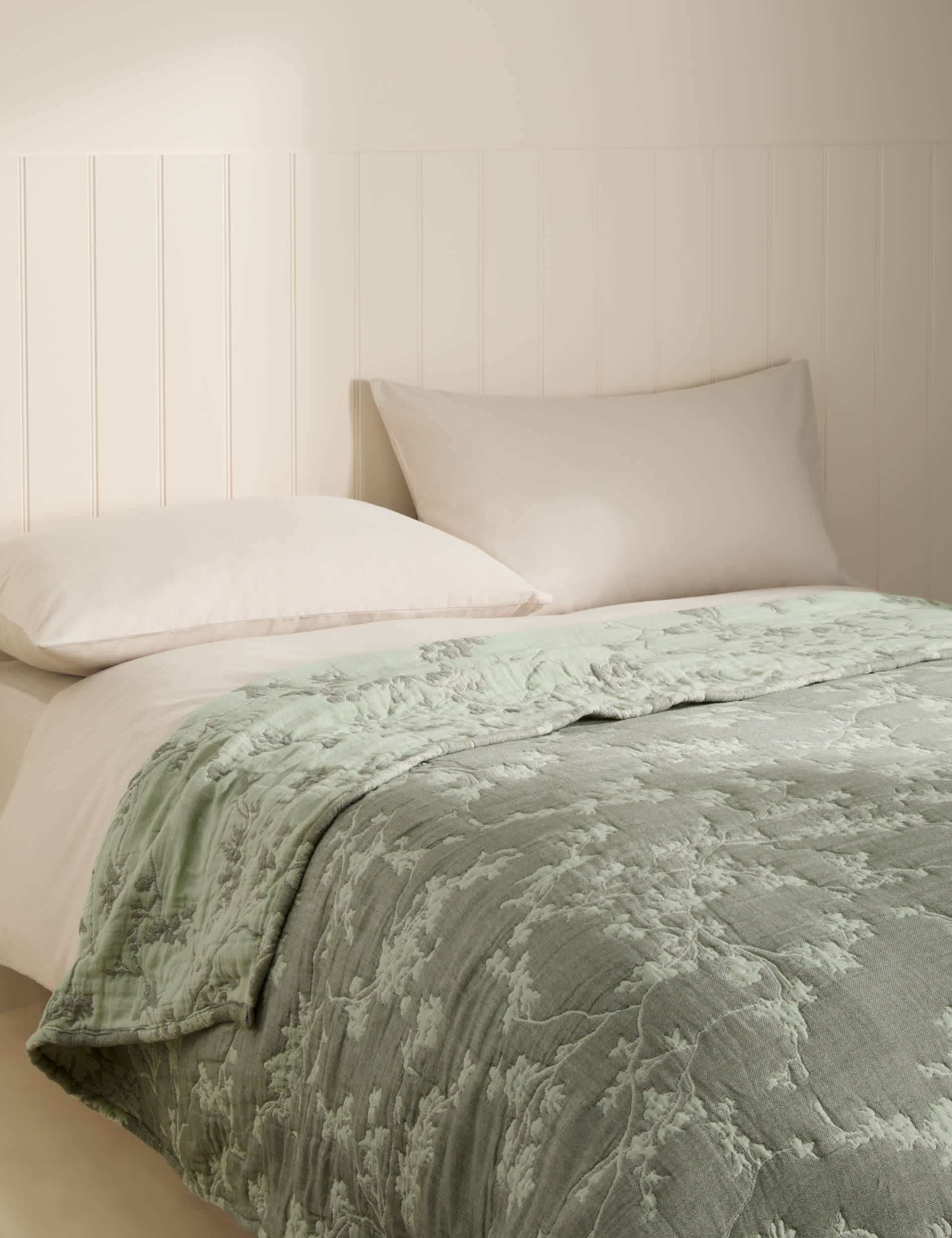 Pure Cotton Trailing Cherry Bedspread, imported from the UK