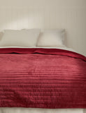 Pure cotton velvet narrow stripe bedspread, imported from the UK