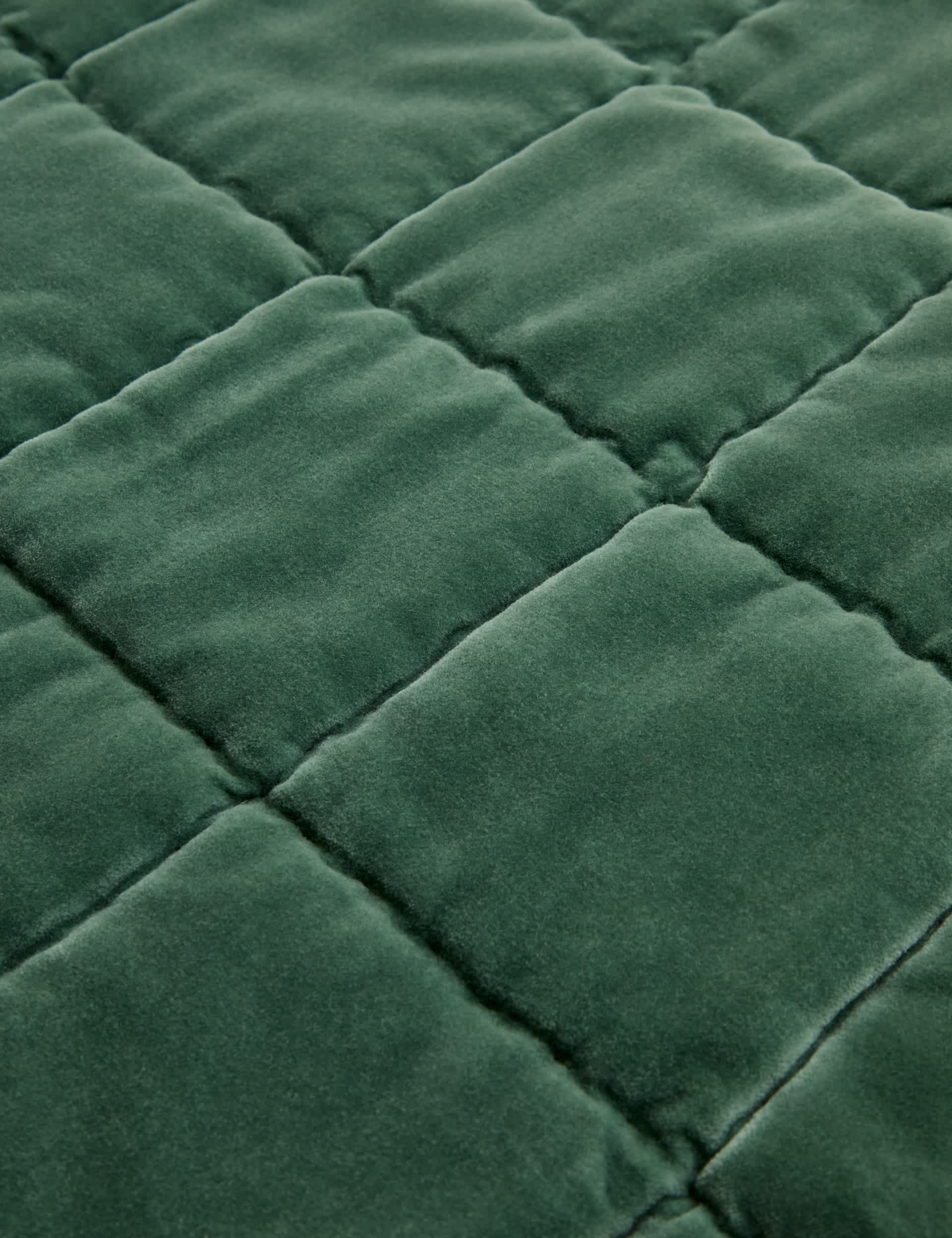 Pure cotton velvet quilted large decorative cushion, imported from the UK