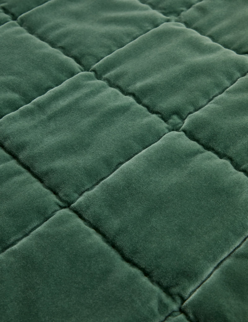 Pure cotton velvet quilted large decorative cushion, imported from the UK